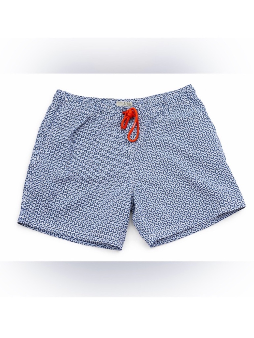 J.Crew Men’s Swim Trunks Blue Geometric Print 6” Inseam Mesh Lined Size M
